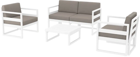 FL Mykonos Aluminium Hospitality Outdoor 4 Seater Lounge Set with Cushion