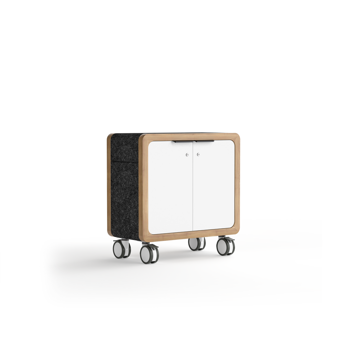 OL Rover 2 Door Mobile Credenza with Acoustic Pinnable Board