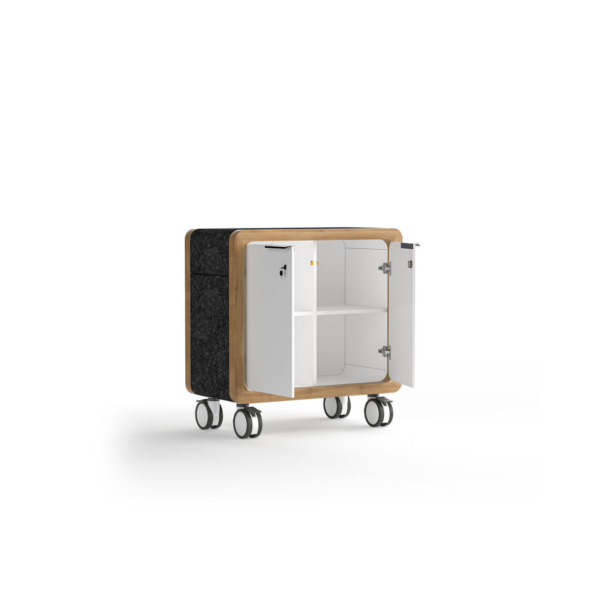 OL Rover 2 Door Mobile Credenza with Acoustic Pinnable Board