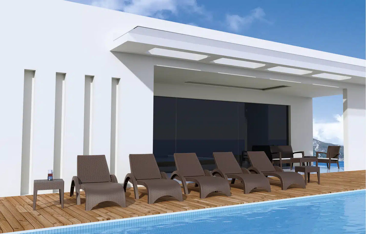 FL Fiji Hospitality Stackable Sunlounger with Cushion