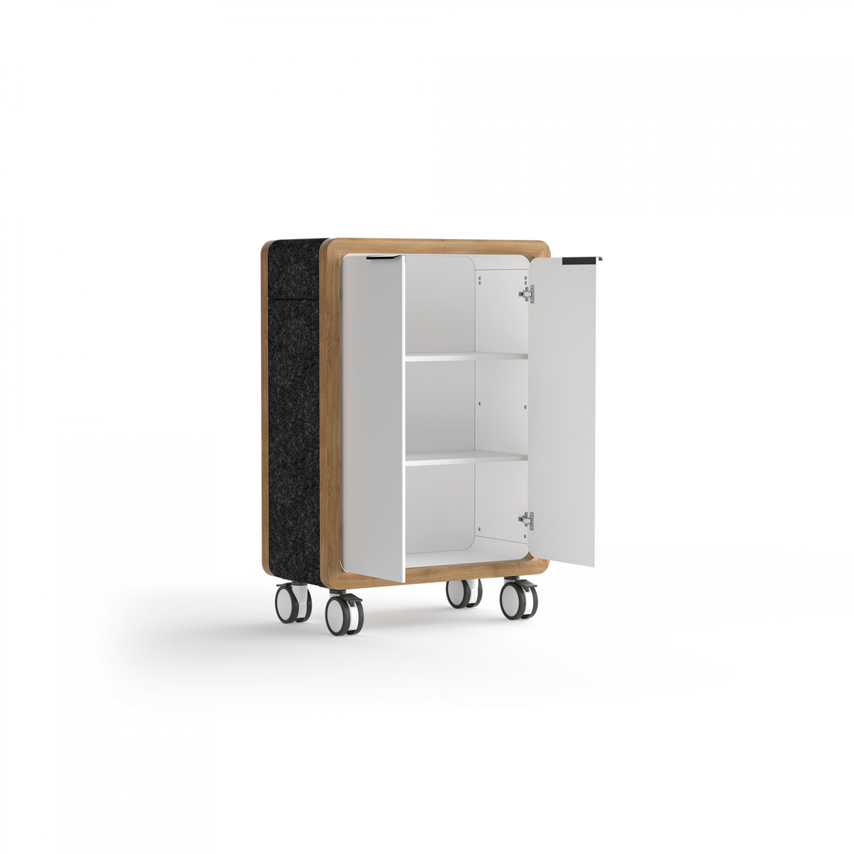 OL Rover 3 Tier Mobile Cupboard with Acoustic Pinnable Board