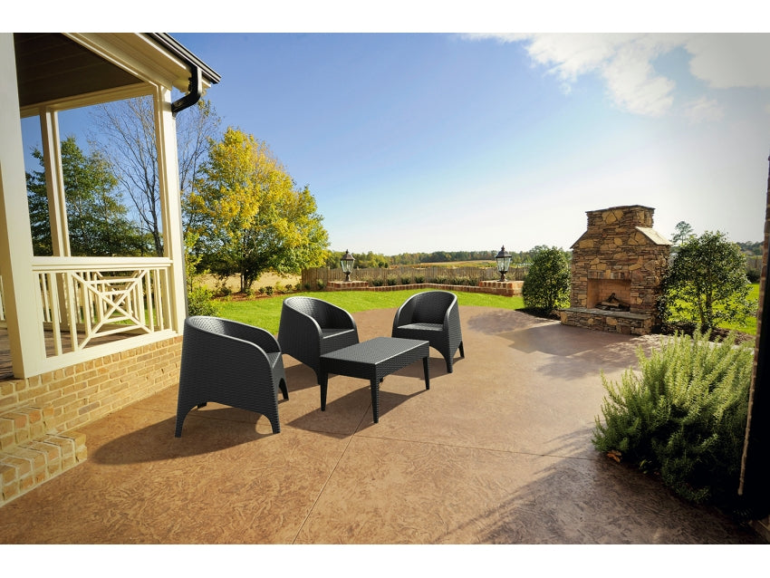 FL 4 Piece Resin Rattan Pool Side Setting with Aruba Arm Chair