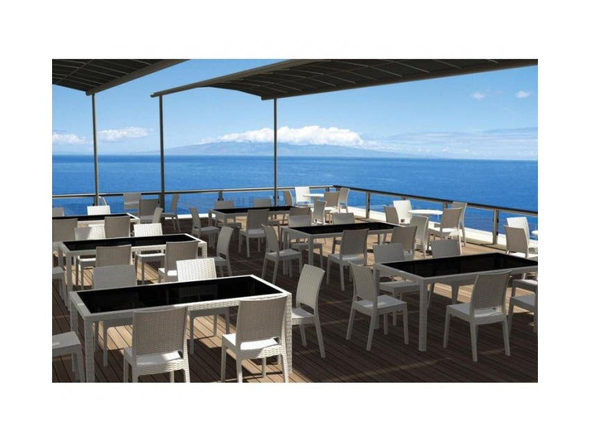 FL 7 Piece Tahiti Hospitality Outdoor Dining Table with Florida Chair