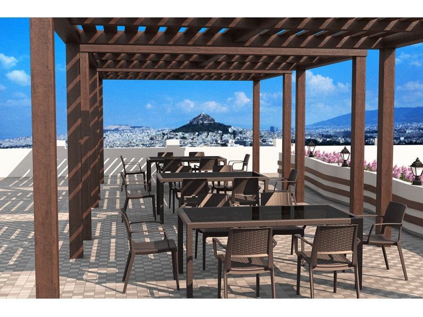 FL Tahiti Hospitality Rectangular Outdoor Dining Table