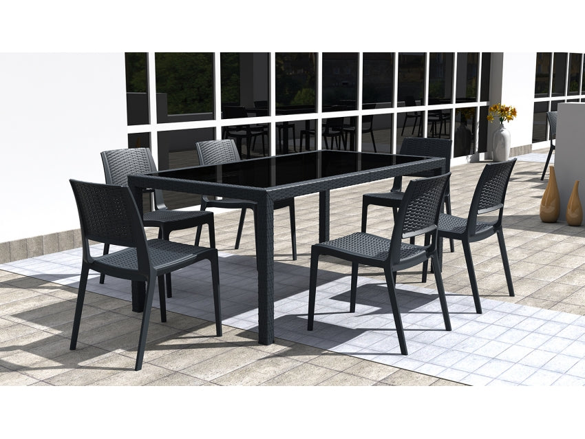 FL Tahiti Hospitality Rectangular Outdoor Dining Table