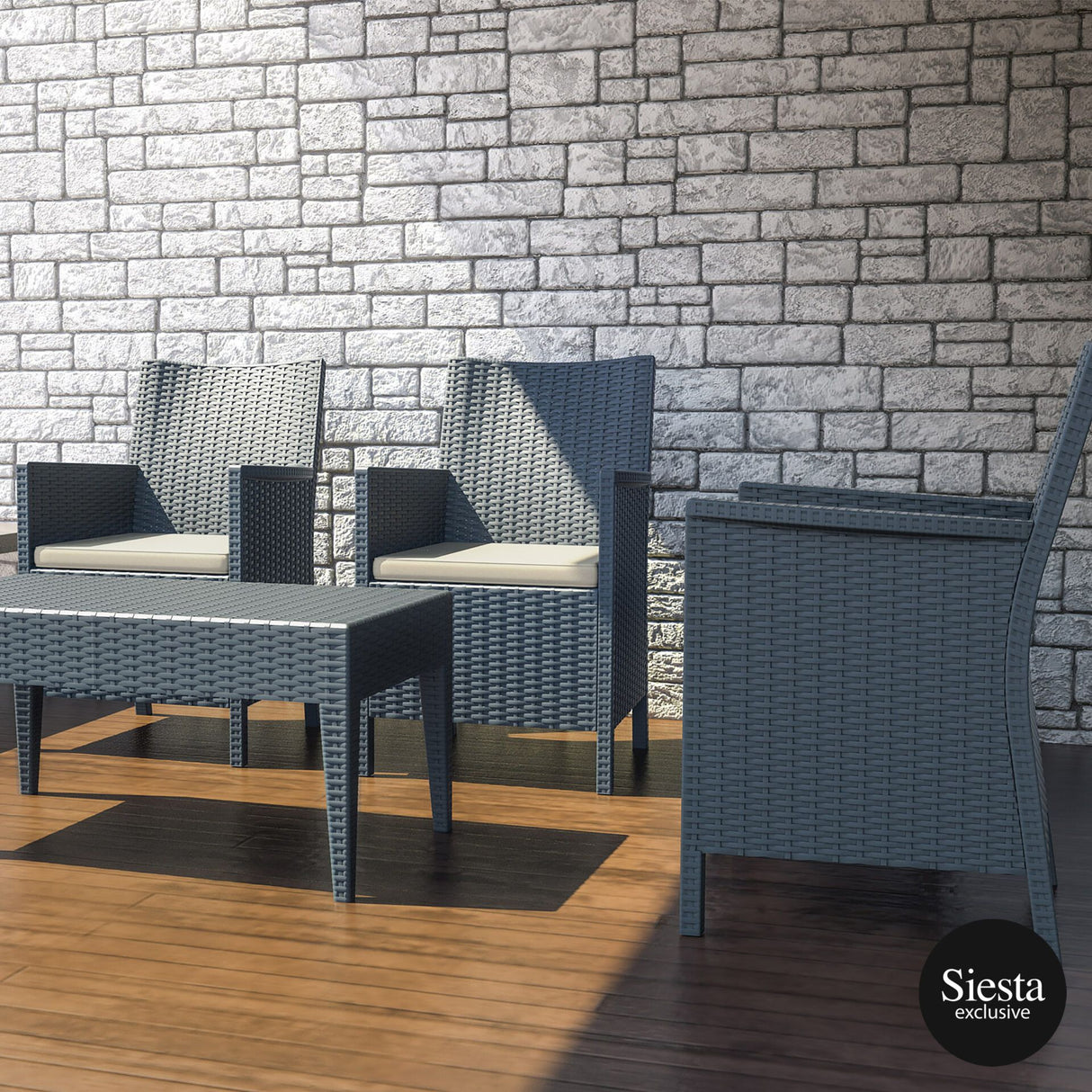 FL 4 Piece Balcony Setting with California Tub Chair