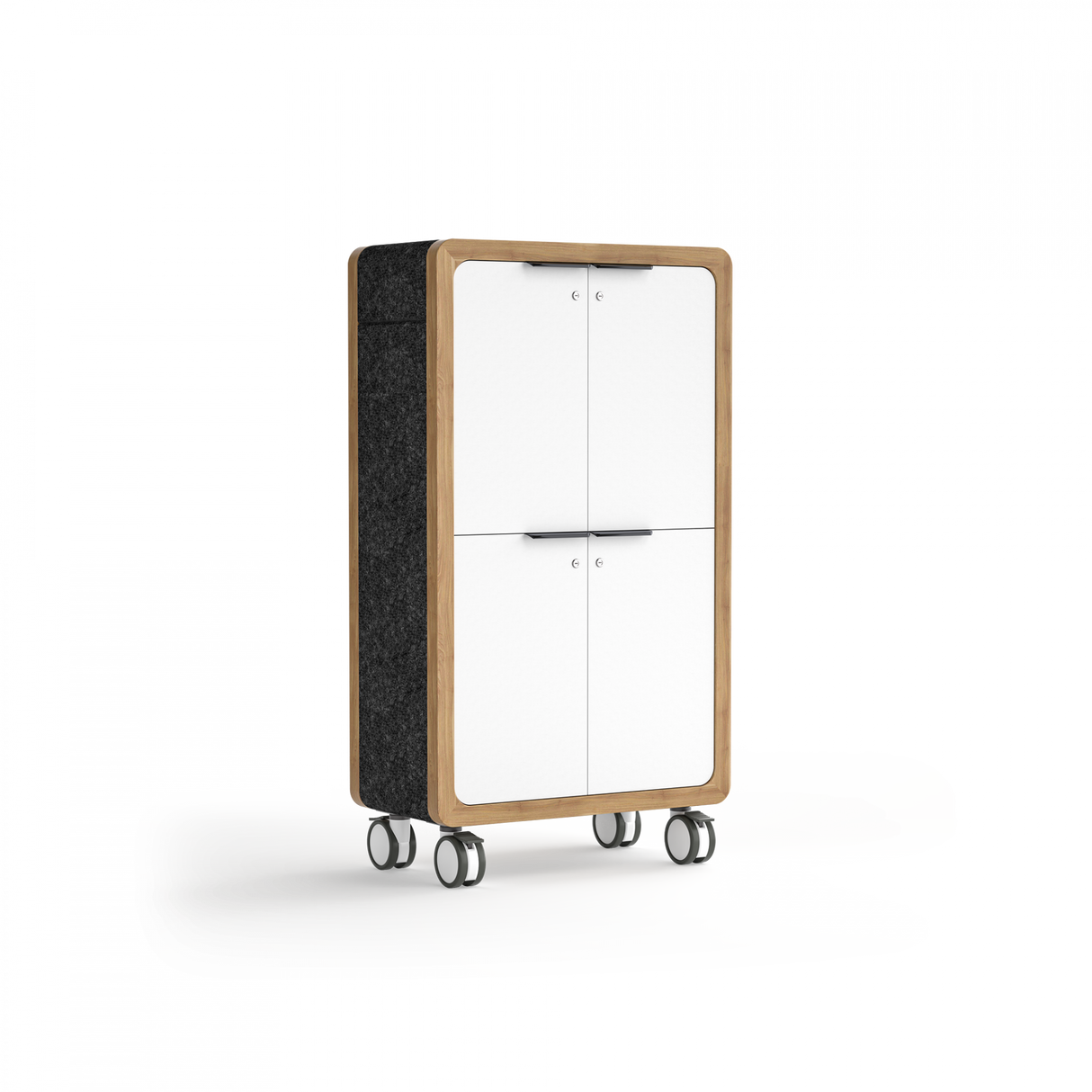 OL Rover 4 Door Mobile Locker with Acoustic Pinnable Board