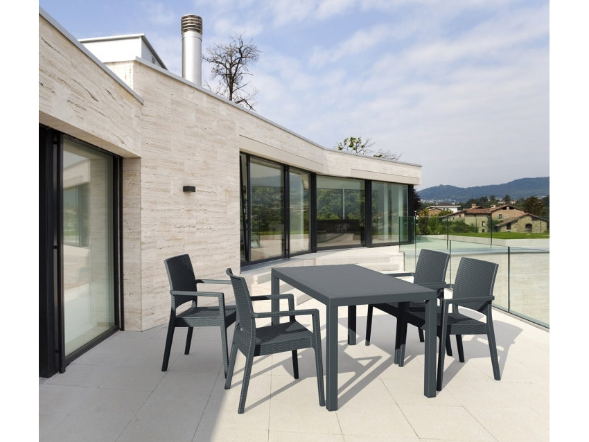 FL 5 Piece Outdoor Dining Table Setting with Ibiza Armchair