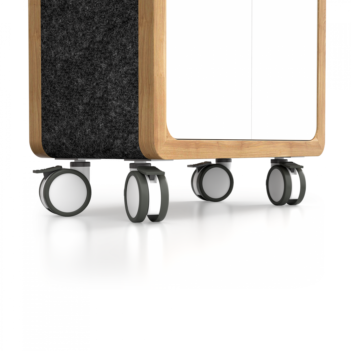 OL Rover 2 Door Mobile Half Locker-Half Bookcase with Pinnable Board