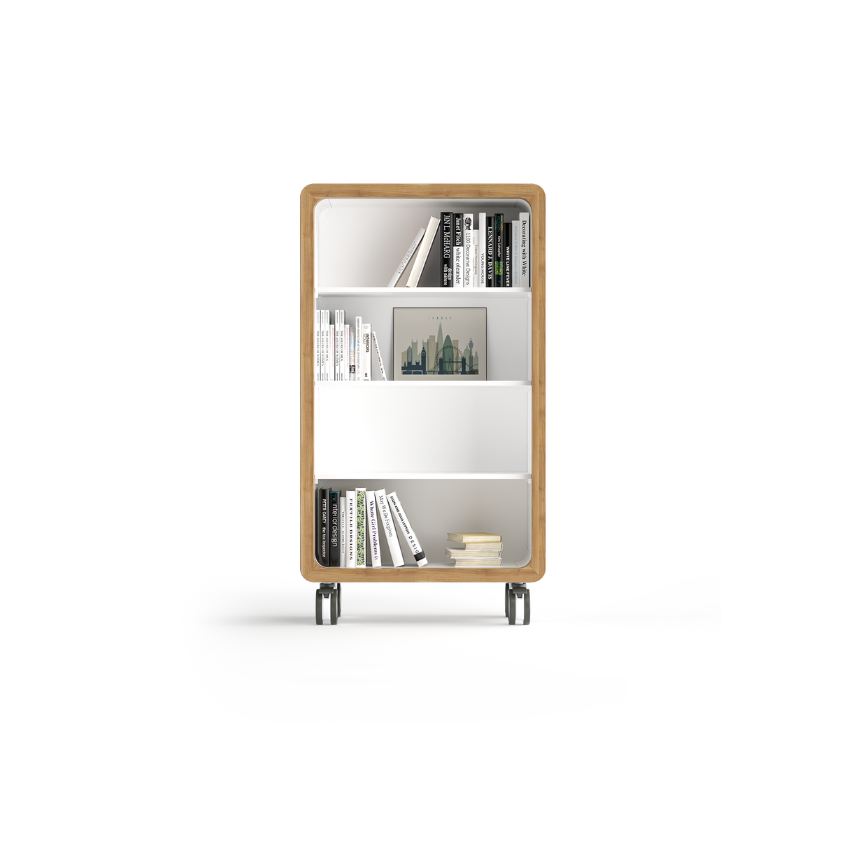 OL Rover 4 Tier Bookshelf with Acoustic Pinnable Board