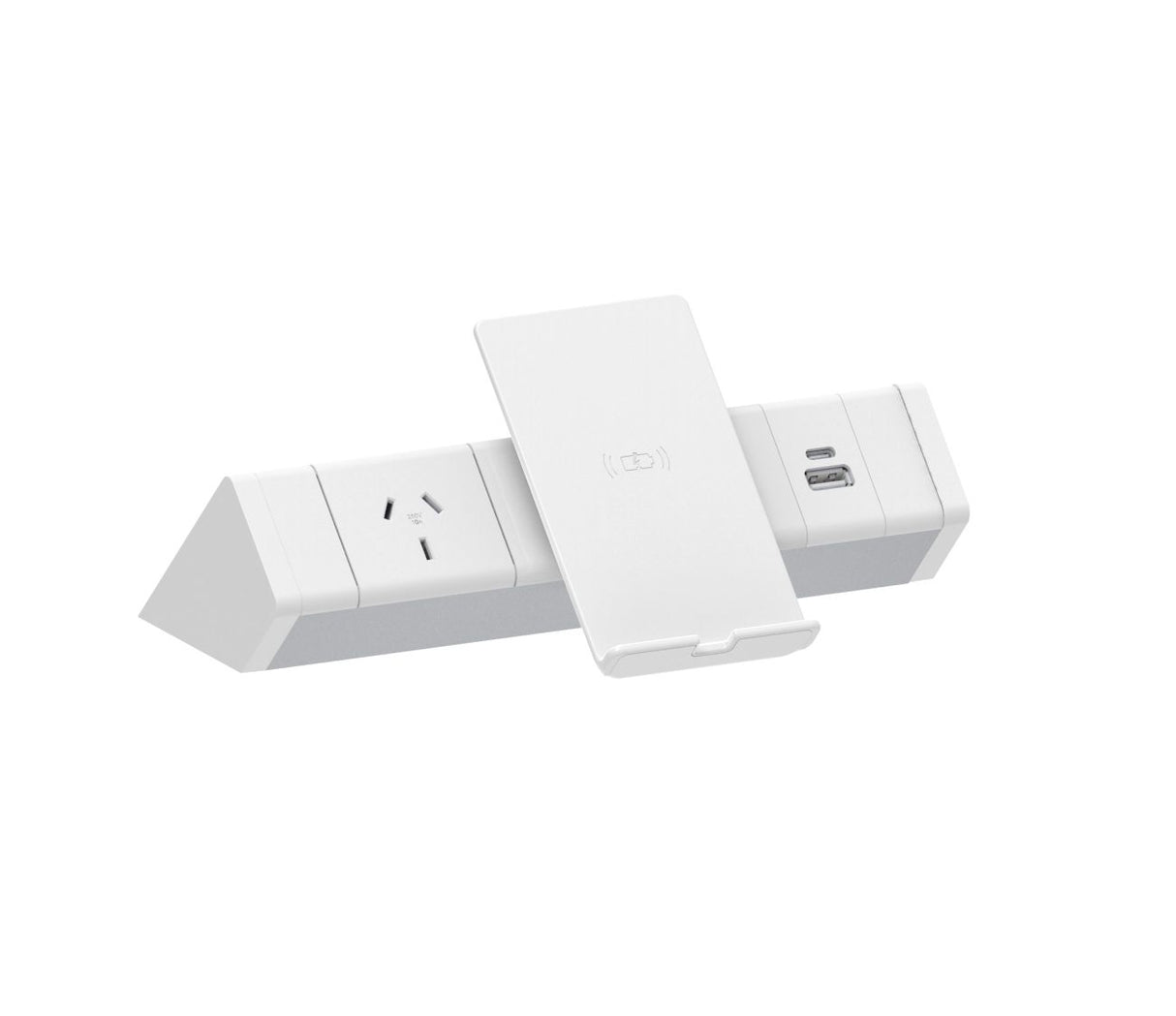CM Athena Above Desk Power Rail – 1 GPO - Helistand Wireless and USB Charging
