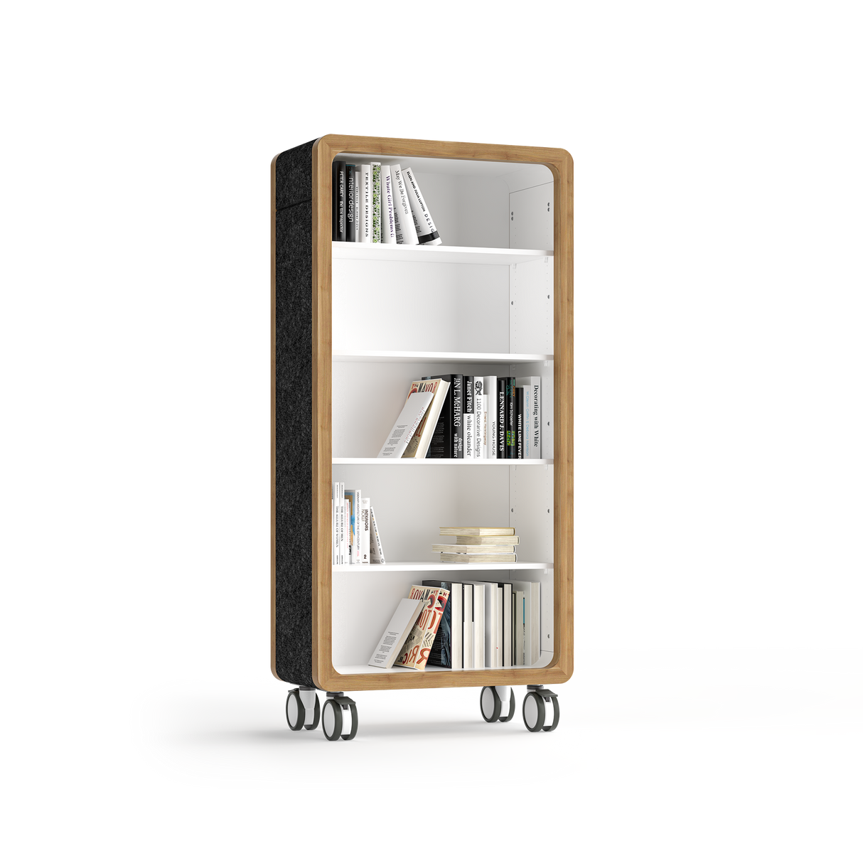 OL Rover 5 Tier Bookshelf with Acoustic Pinnable Board