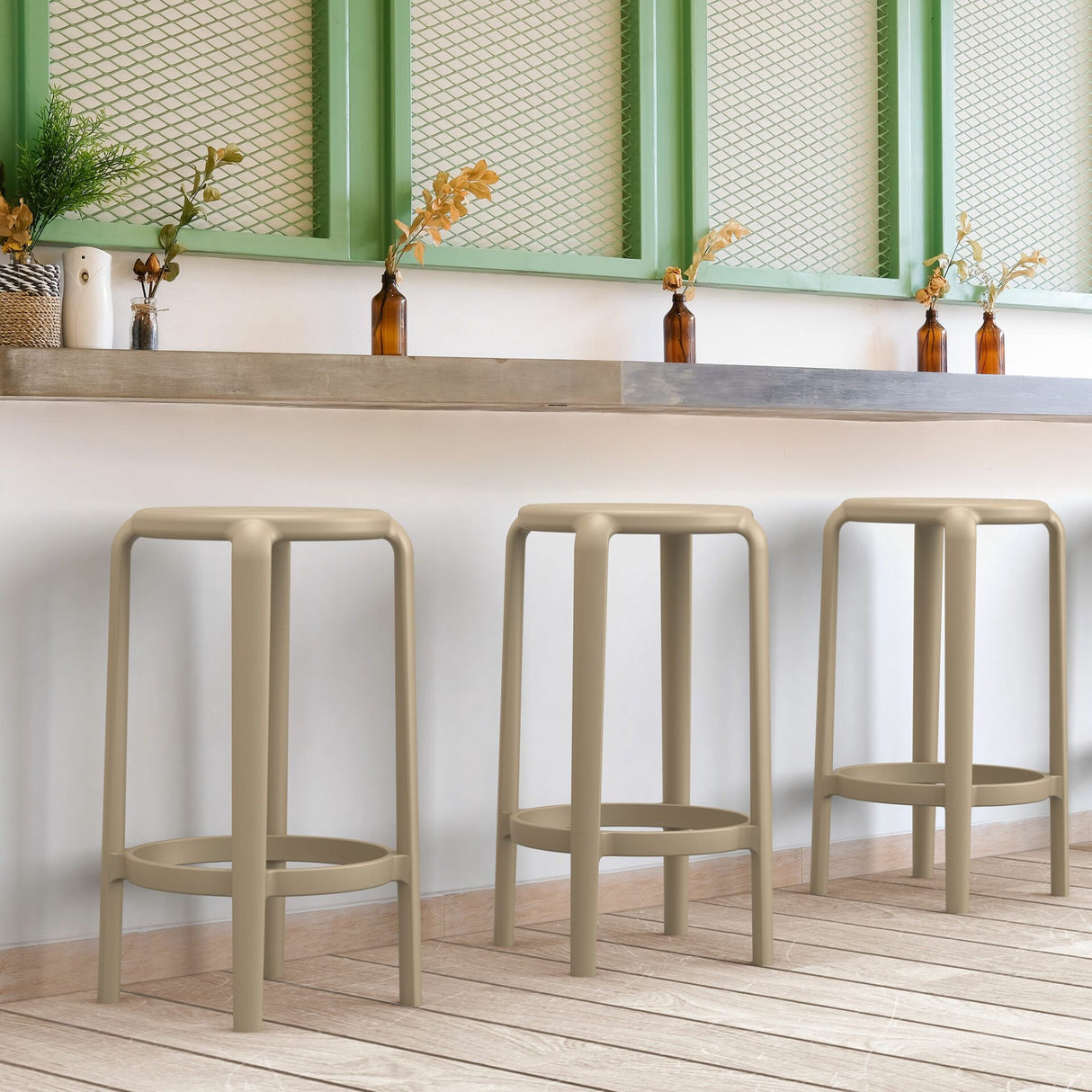 FL Tom Hospitality Outdoor Stackable Kitchen Stool