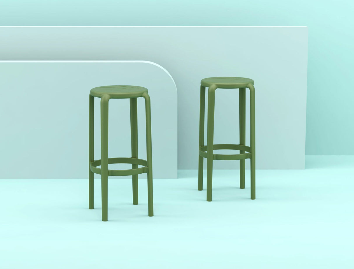 FL Tom Hospitality Outdoor Stackable Bar Stool
