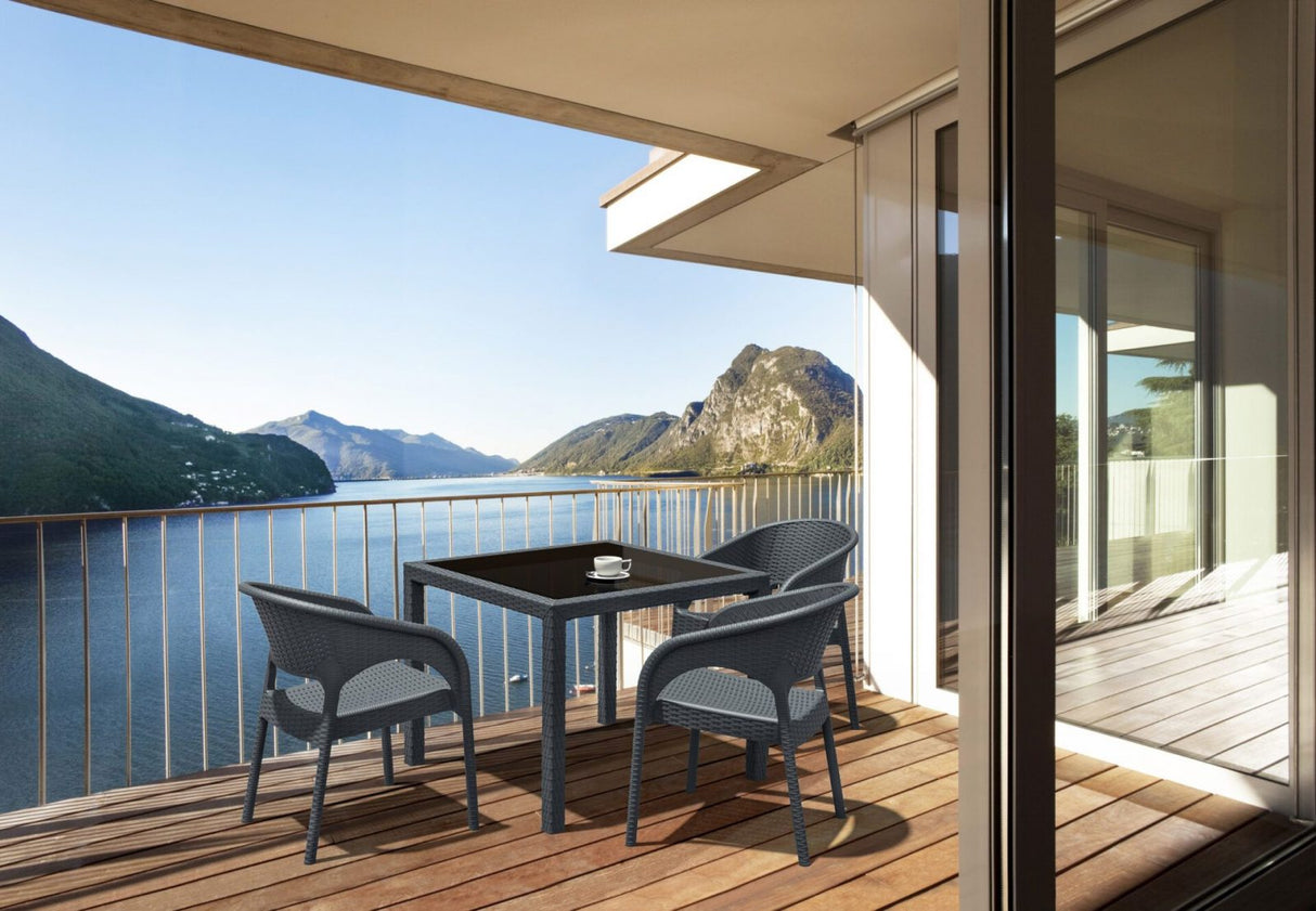 FL 4 Piece Balcony Dining Table Setting with Panama Arm Chair