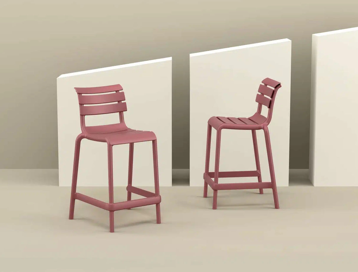 FL Helen Hospitality Stackable Outdoor Counter Stool