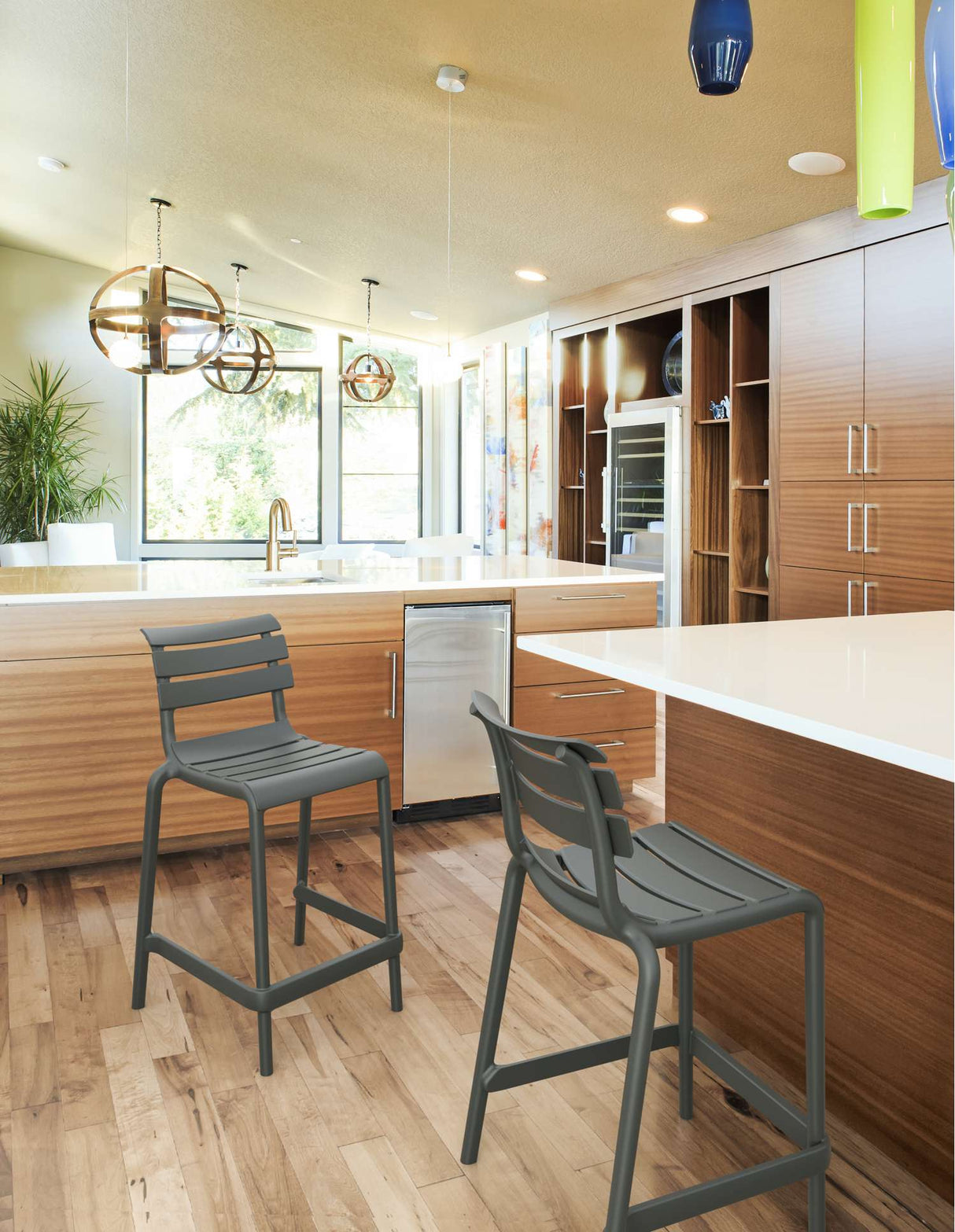 FL Helen Hospitality Stackable Outdoor Counter Stool