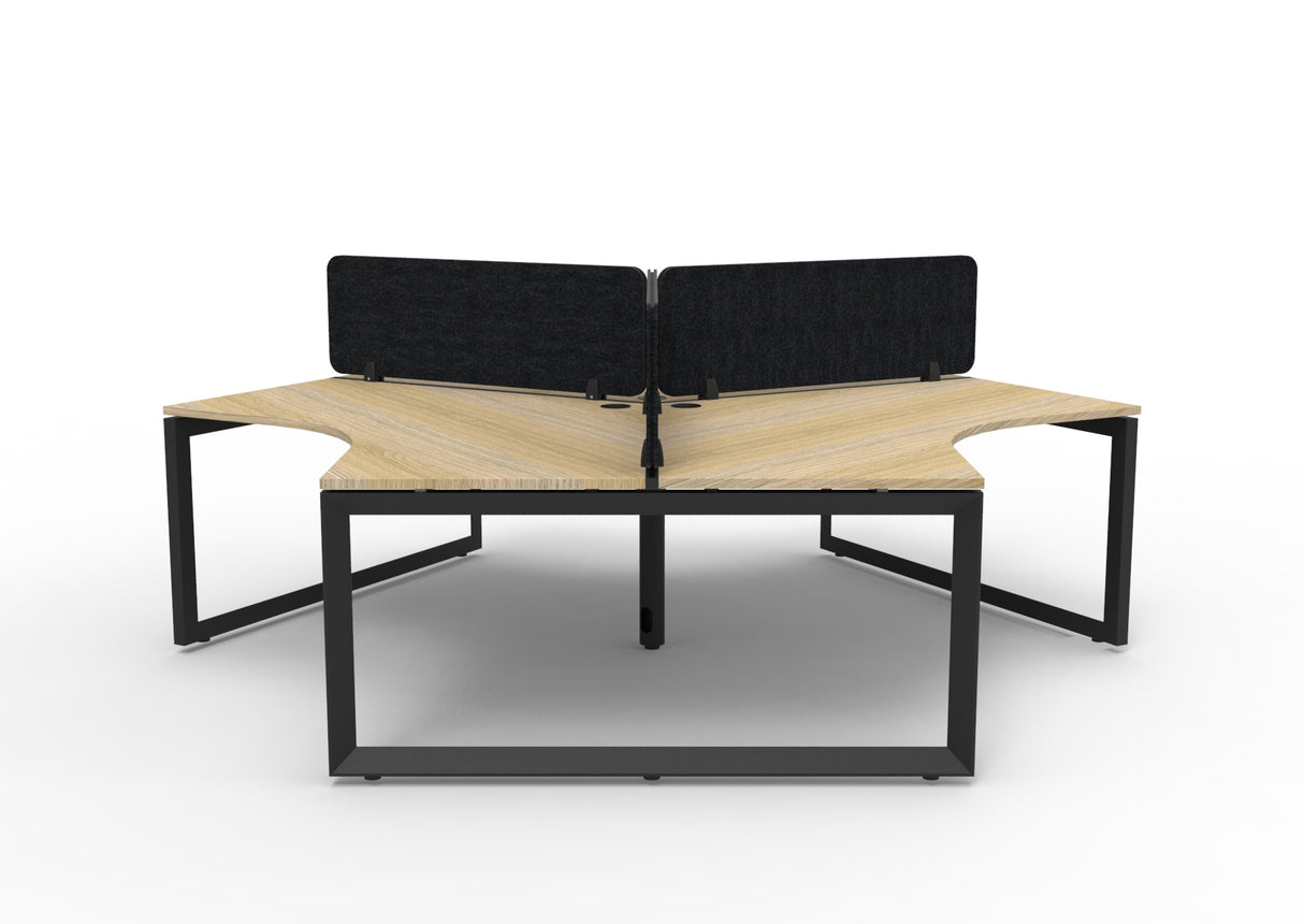 RL Infinity 120 Degree Loop Leg 3 User Workstation with Eco Panel Screen