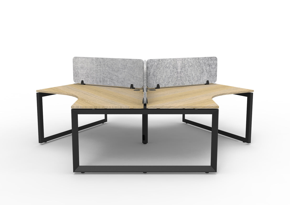 RL Infinity 120 Degree Loop Leg 3 User Workstation with Eco Panel Screen