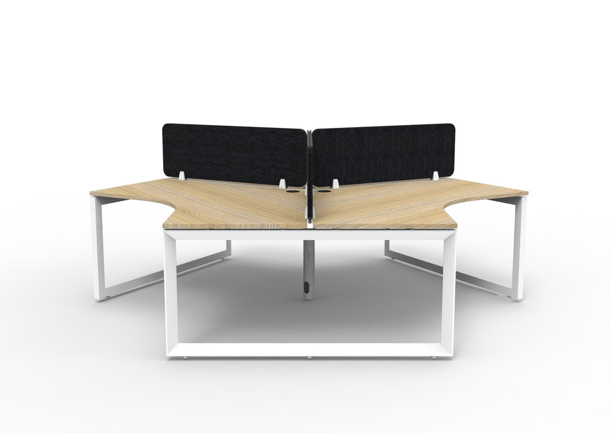 RL Infinity 120 Degree Loop Leg 3 User Workstation with Eco Panel Screen