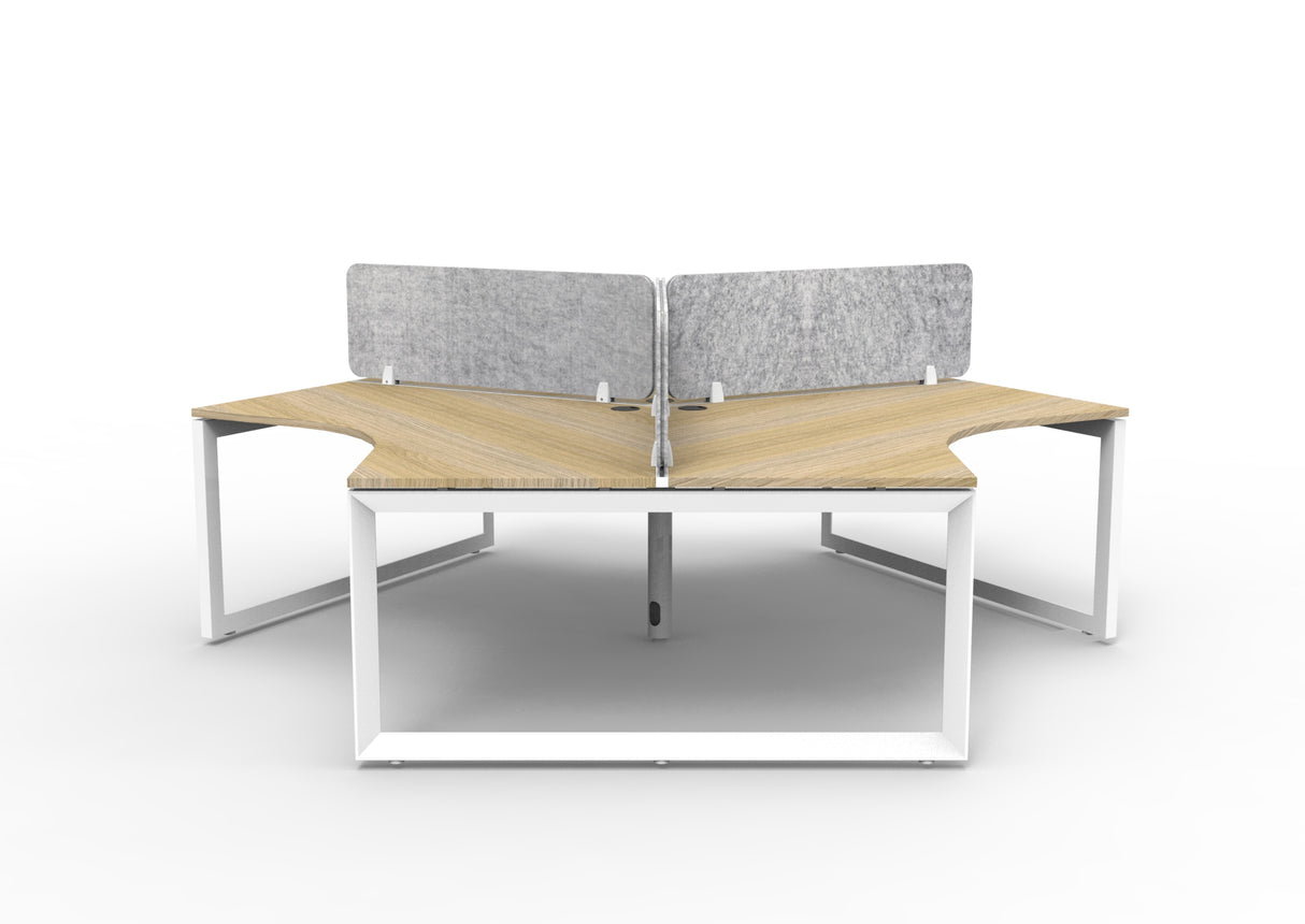 RL Infinity 120 Degree Loop Leg 3 User Workstation with Eco Panel Screen