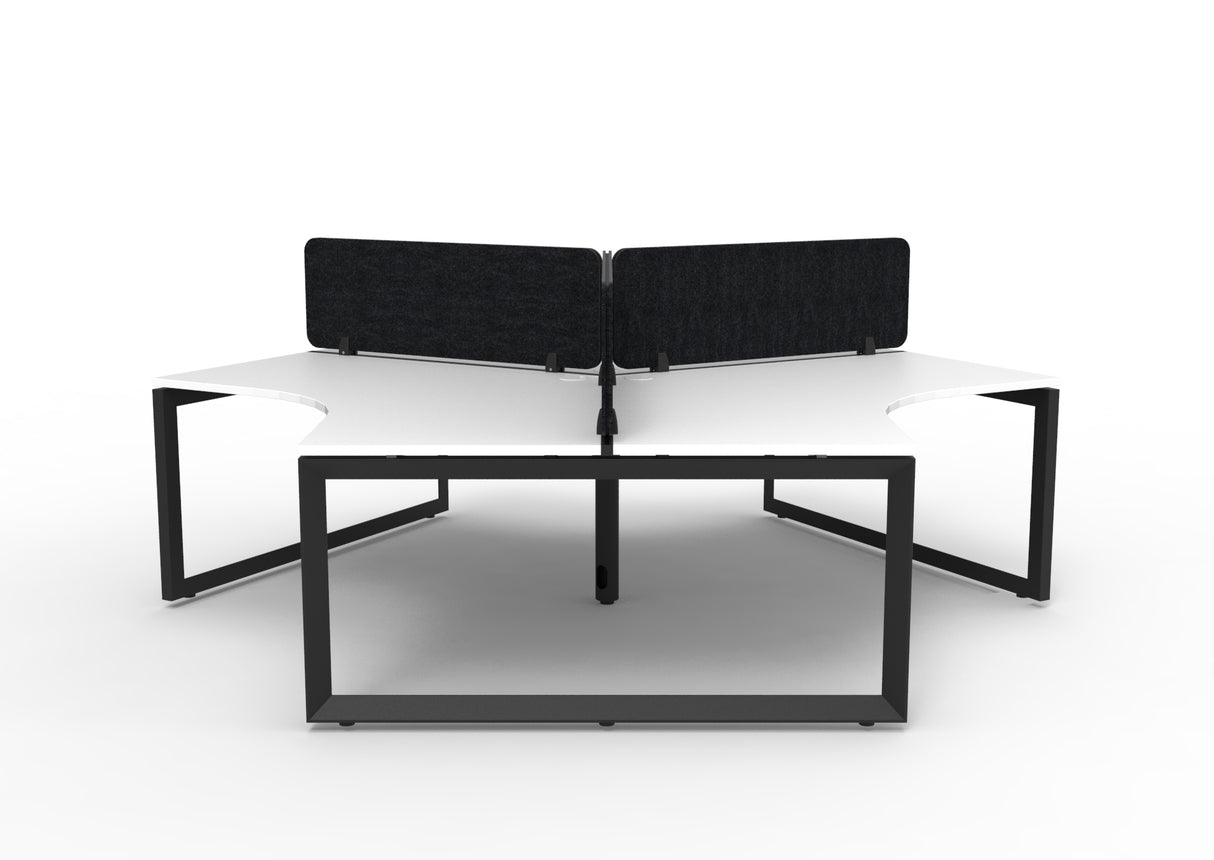 RL Infinity 120 Degree Loop Leg 3 User Workstation with Eco Panel Screen