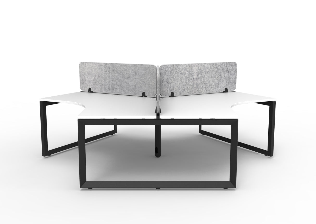 RL Infinity 120 Degree Loop Leg 3 User Workstation with Eco Panel Screen