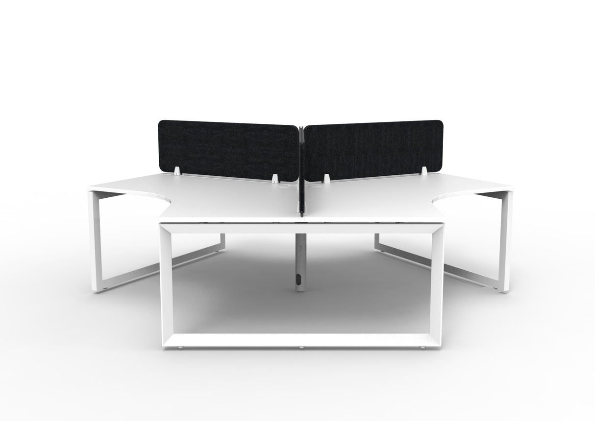 RL Infinity 120 Degree Loop Leg 3 User Workstation with Eco Panel Screen