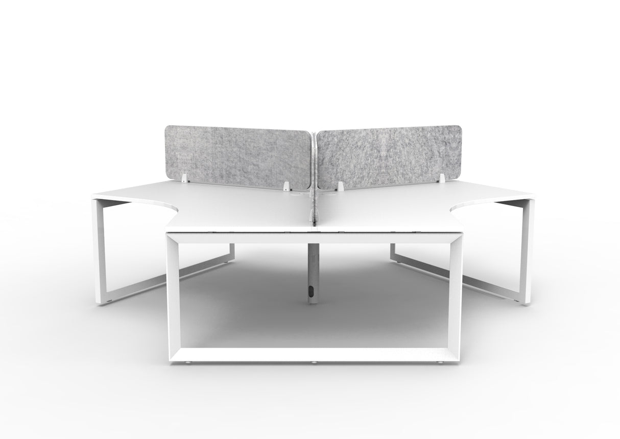 RL Infinity 120 Degree Loop Leg 3 User Workstation with Eco Panel Screen