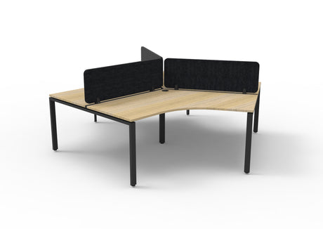 RL Infinity 120 Degree Profile Leg 3 User Workstation with Eco Panel Screen