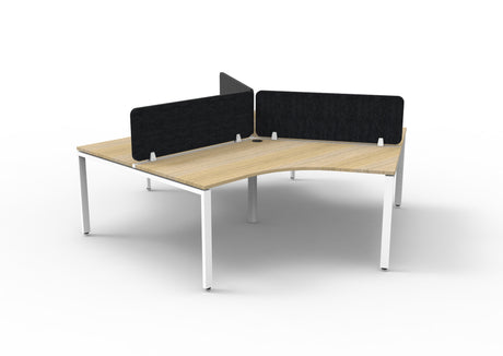 RL Infinity 120 Degree Profile Leg 3 User Workstation with Eco Panel Screen