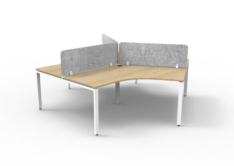 RL Infinity 120 Degree Profile Leg 3 User Workstation with Eco Panel Screen