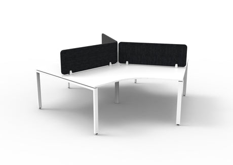 RL Infinity 120 Degree Profile Leg 3 User Workstation with Eco Panel Screen