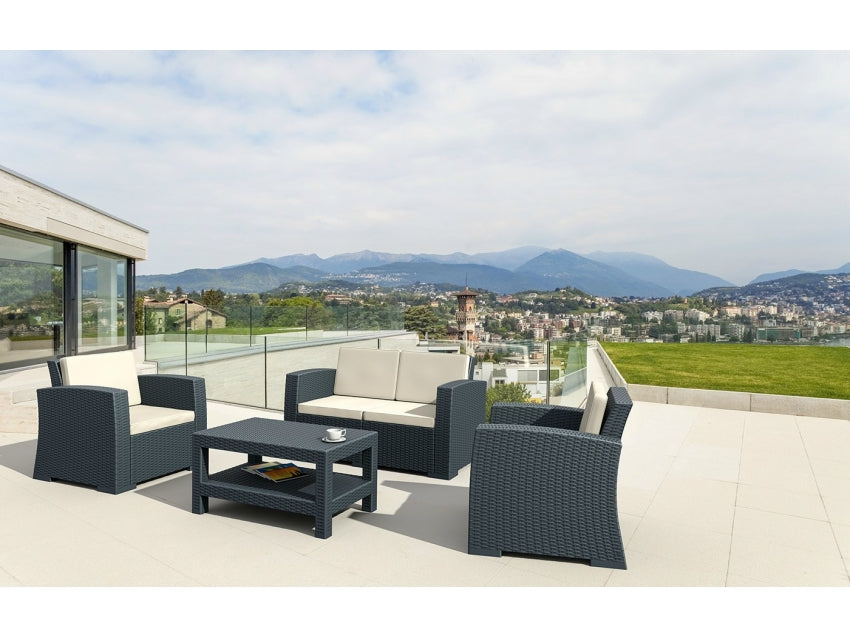 FL Monaco Hospitality Outdoor 2+1+1 Seater Lounge Set