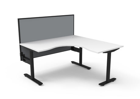RL Halo Static Corner Workstation with Aluminium Framed Screen