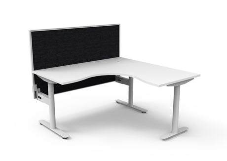 RL Halo Static Corner Workstation with Aluminium Framed Screen