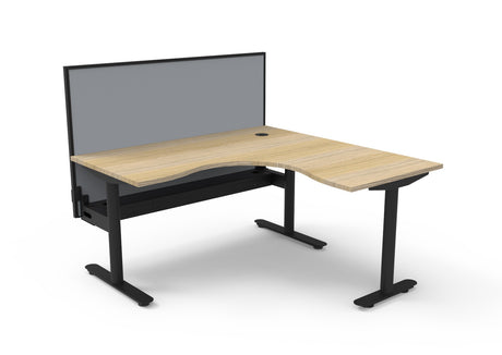 RL Halo Static Corner Workstation with Aluminium Framed Screen