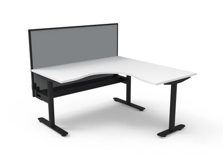 RL Halo Static Corner Workstation with Aluminium Framed Screen