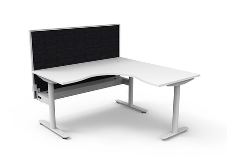 RL Halo Static Corner Workstation with Aluminium Framed Screen