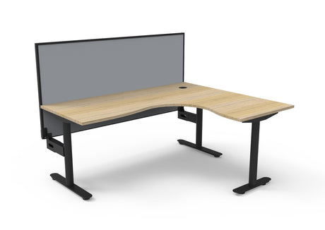 RL Halo Static Corner Workstation with Aluminium Framed Screen