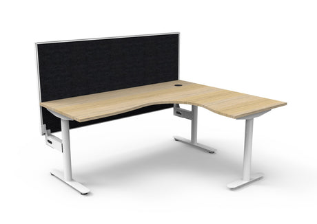 RL Halo Static Corner Workstation with Aluminium Framed Screen