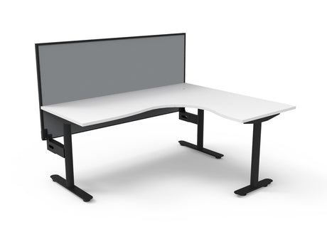 RL Halo Static Corner Workstation with Aluminium Framed Screen
