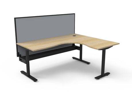 RL Halo Static Corner Workstation with Aluminium Framed Screen