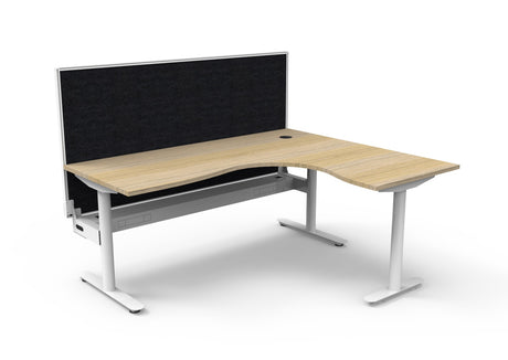 RL Halo Static Corner Workstation with Aluminium Framed Screen