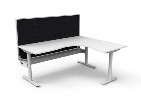 RL Halo Static Corner Workstation with Aluminium Framed Screen