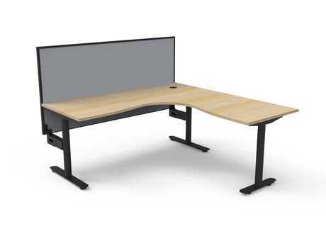 RL Halo Static Corner Workstation with Aluminium Framed Screen