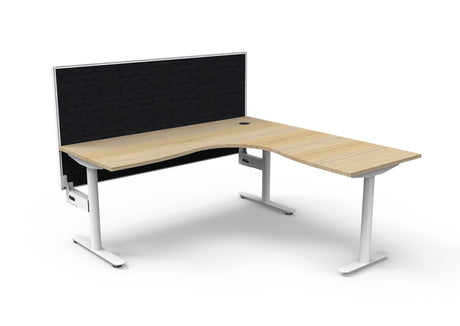 RL Halo Static Corner Workstation with Aluminium Framed Screen