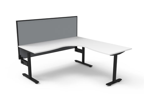 RL Halo Static Corner Workstation with Aluminium Framed Screen