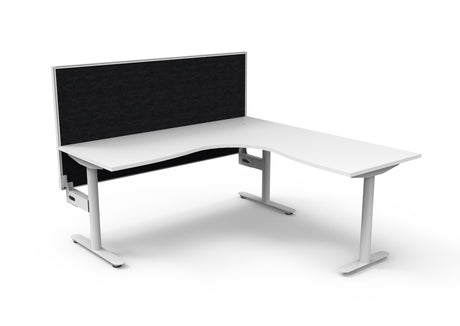 RL Halo Static Corner Workstation with Aluminium Framed Screen