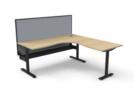 RL Halo Static Corner Workstation with Aluminium Framed Screen